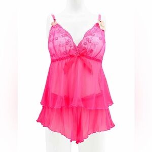 NWT Spree Sheer mesh camisole and Shorts sexy Lingerie Sleep Set, S,M,L